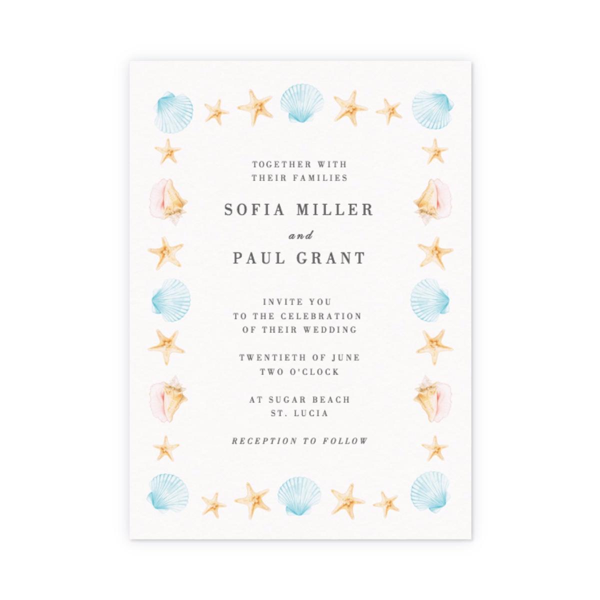 Seashell border with modern type
