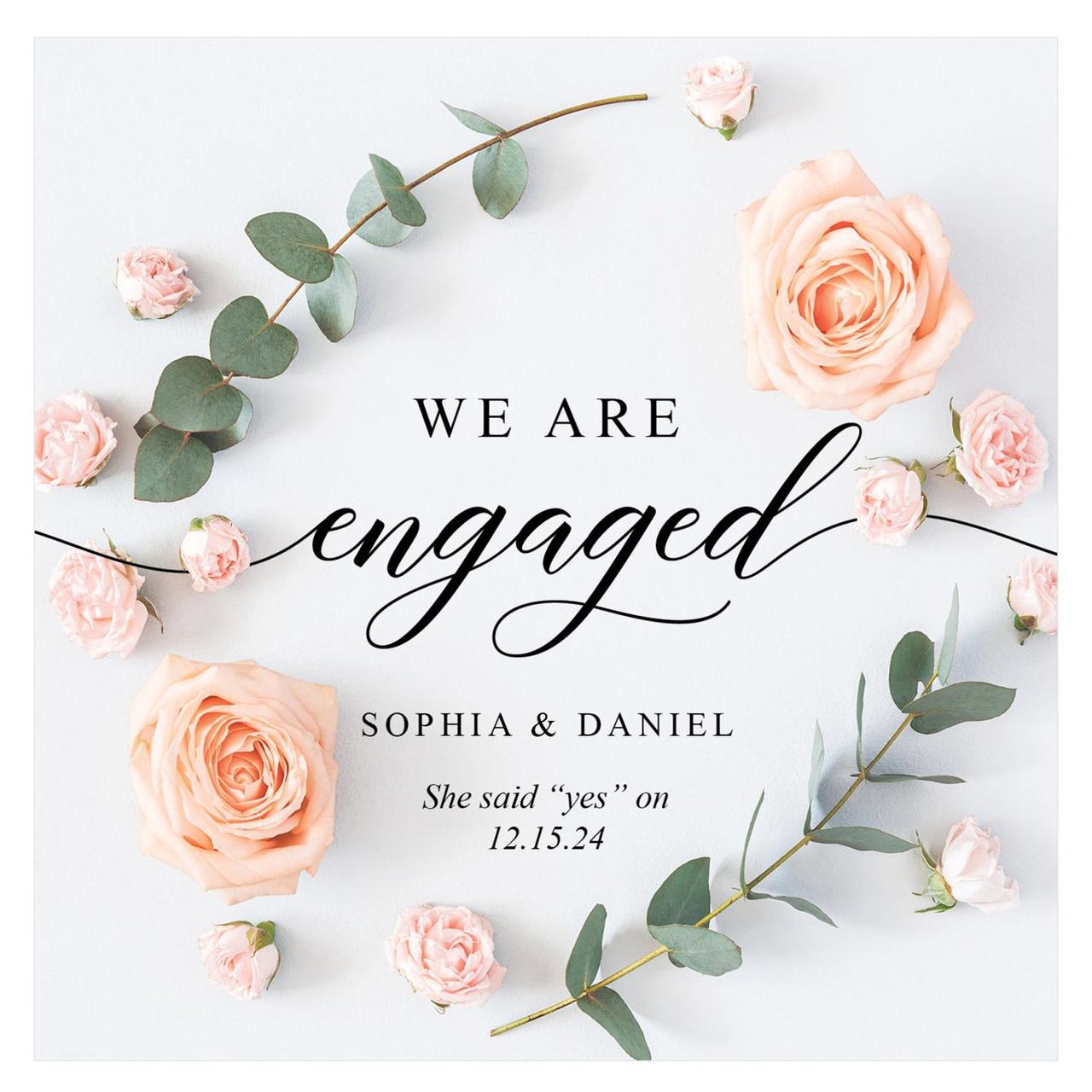 Square card with roses bordering type