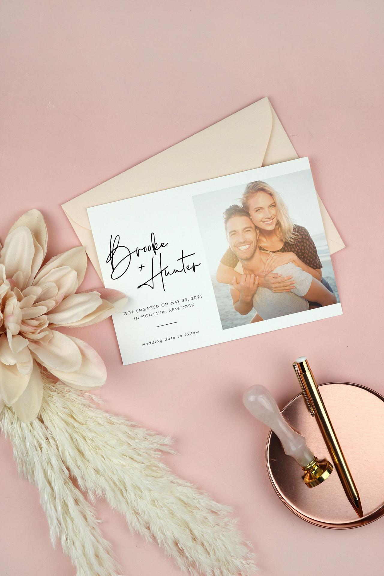 Personalized photo and names in script